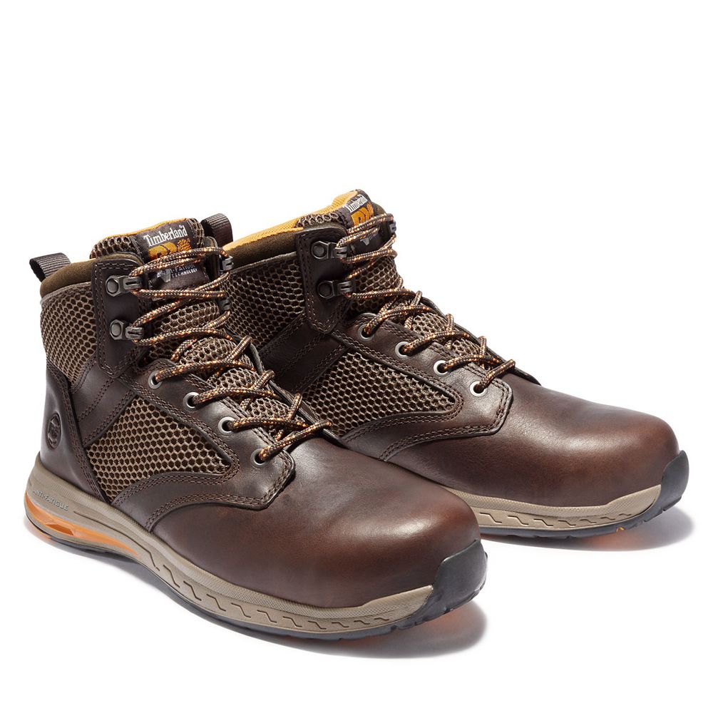 Timberland Pro Μποτακια Ανδρικα Βαθυ Καφε - Drivetrain Comp Toe Mid - Greece 7204569-OZ